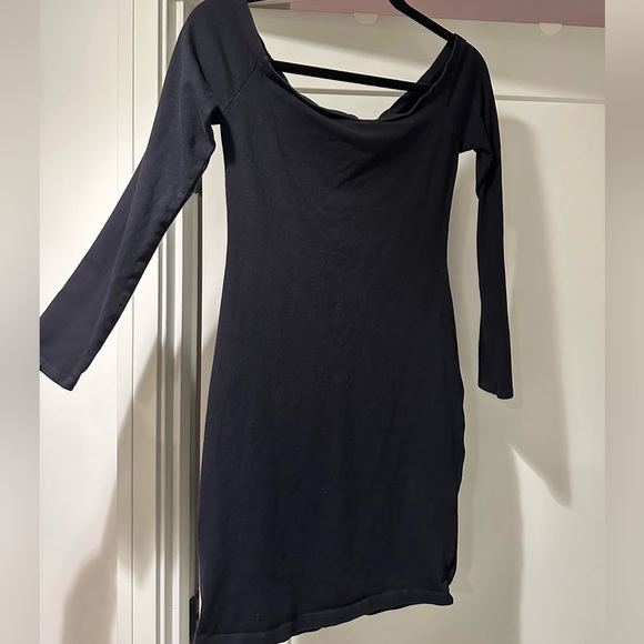 Express Black Off The Shoulder Strapless Mini Dress - Picture 3 of 6